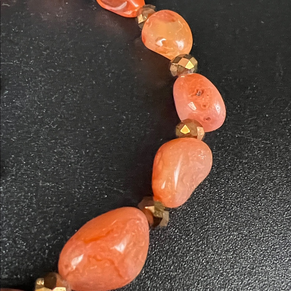 Vintage Chunky Carnelian Beaded 20” Necklace - Picture 4 of 8